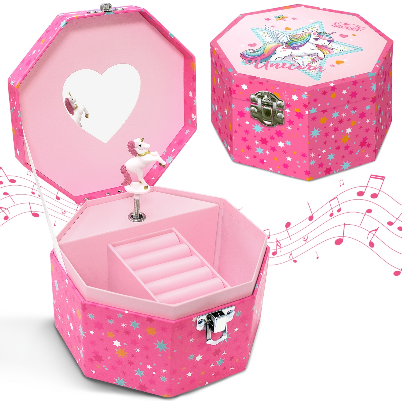 Unicorn Musical Jewelry Box with Rotating Figurine